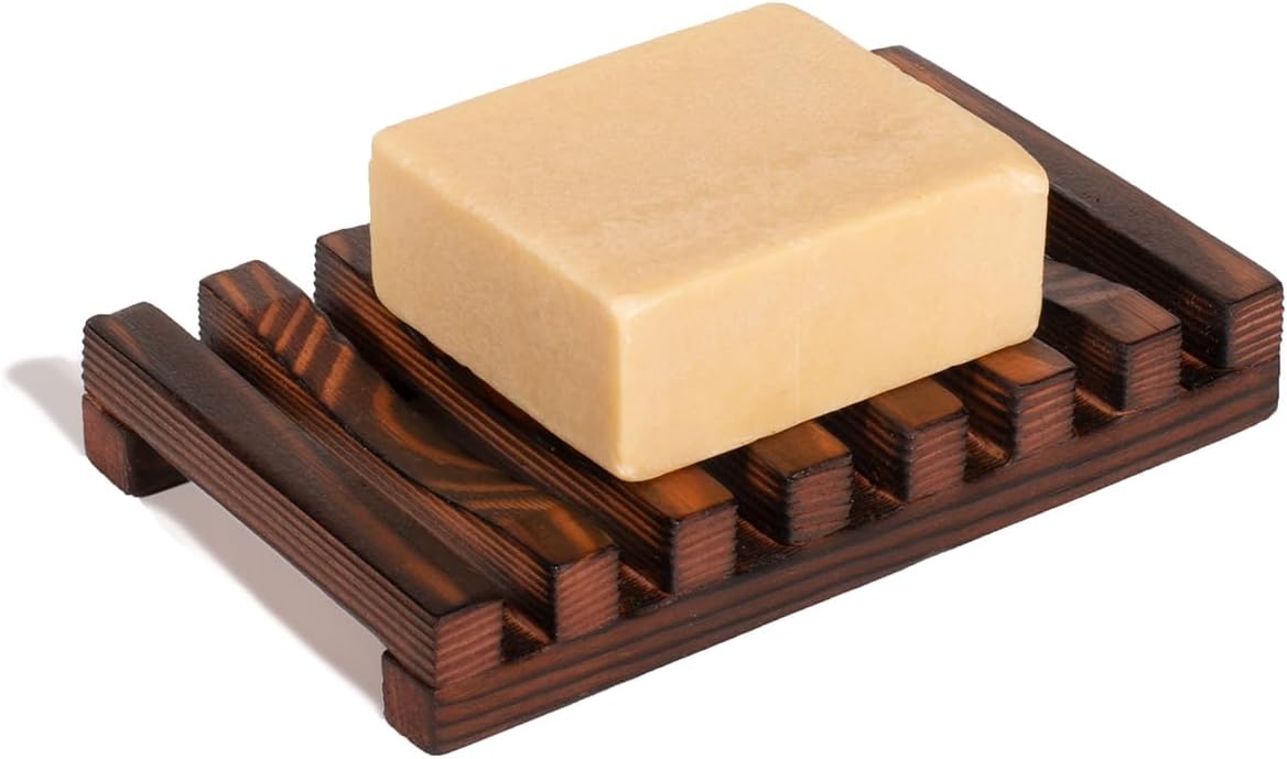 Viori Hamish & Co. Wooden Bar Holder - Natural Bamboo Tray for Shampoo & Conditioner Bars | Enhances Drying & Longevity