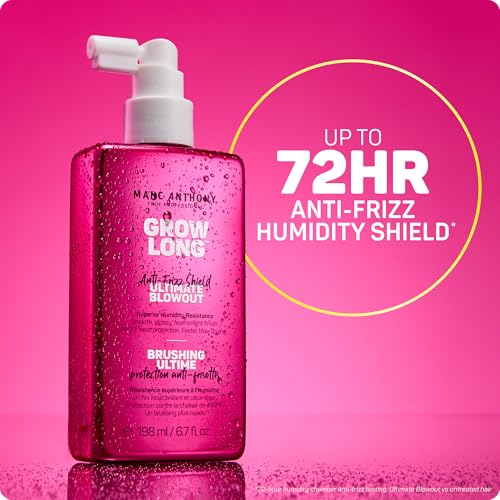 Marc Anthony Anti-Frizz Shield Ultimate Blowout Spray, Grow Long - Smooth, Shiny Hair in High Humidity - Heat Protectant - 6.7 oz