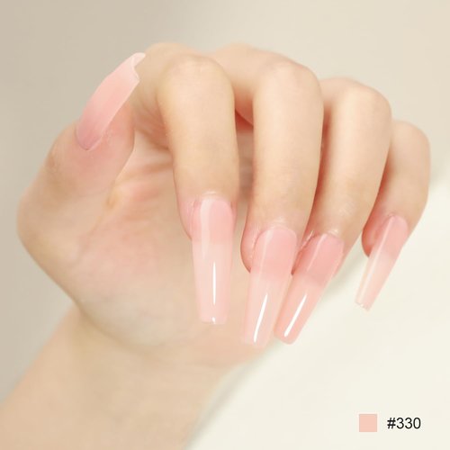 FZANEST Nude Pink Gel Nail Polish, 15ml Sheer Nude Rose Jelly Neutral Base Color Gel Polish Nail Concealer Soak Off Uv LED Nail Lamp French Nail Art Gifts for Women Upgrade to Hema & TPO Free