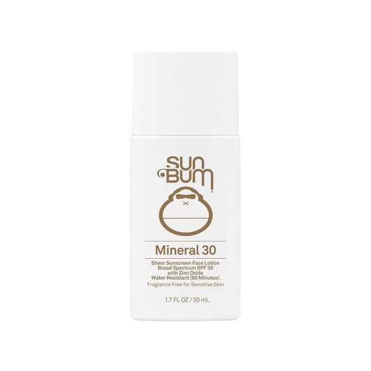 Sun Bum Mineral SPF 30 Face Sunscreen Lotion - Fragrance-Free Moisturizing Protection - Travel Size 1.7 oz