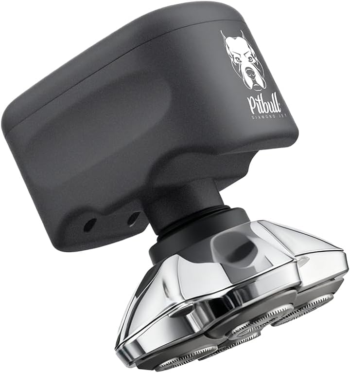 Skull Shaver Pitbull Diamond Jet - Cordless Electric Head Shaver with Turbo Mode & Wet/Dry Use | 120 Min Runtime, PRO Blades & Travel Case