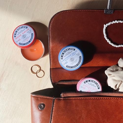 C.O. Bigelow All Purpose Salves, Variety Pack of 3 Lip Balm Tins for Chapped Lips & Dry Skin - Classic Rose, Lavender & Sakura Rose Moisturizing Lip and Skin Salves, 0.8 oz each