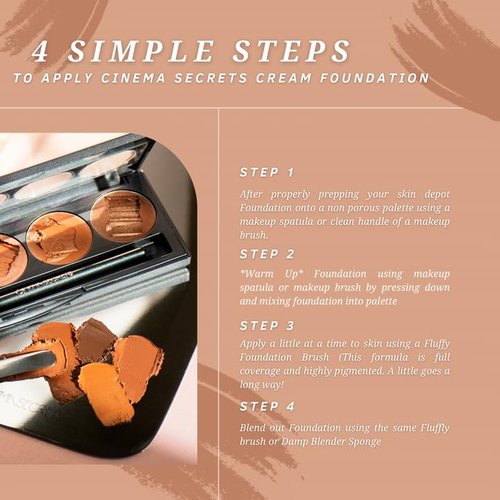 Cinema Secrets Ultimate Foundation & Concealer - Buildable Full Coverage Cream for Acne & Tattoo Cover | Water Resistant HD
