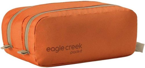 Eagle Creek Pack-It Reveal Quick Trip | Dual-Compartment Toiletry Bag - Water-Resistant & Quick-Drying - Mandarin
