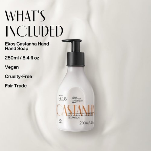 Natura Brazil Nut Liquid Hand Soap - Renourishing Coconut-Derived Cleanser - Vegan Skin Care - 8.4 fl oz
