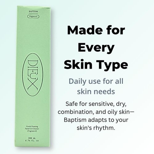 Dieux Baptism Gentle Foaming Facial Gel Cleanser - Fragrance-Free, 6.76 oz | Refreshing Cleanse