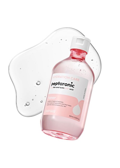 Snp 6 Peptides + 5 Hyaluronic Acid Facial Toner | Moisturizing, Soothing & Firming Korean Skincare for Dry & Sensitive Skin | Daily Face Toner | Peptaronic | 10.8 Fl Oz