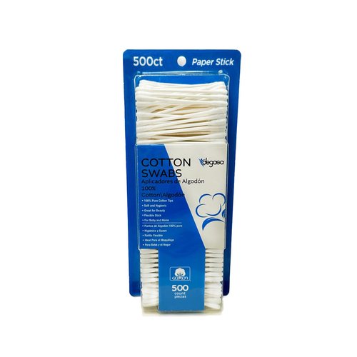 Degasa Premium Cotton Swabs - 100% Cotton Beauty & Household Essentials | 500 Count