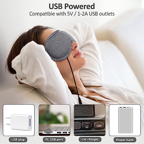 Heated Eye Mask for Dry Eyes, ingeware Eyes Heating Pad with Temperature Timer Control Warm Eyes Compress (Corded)