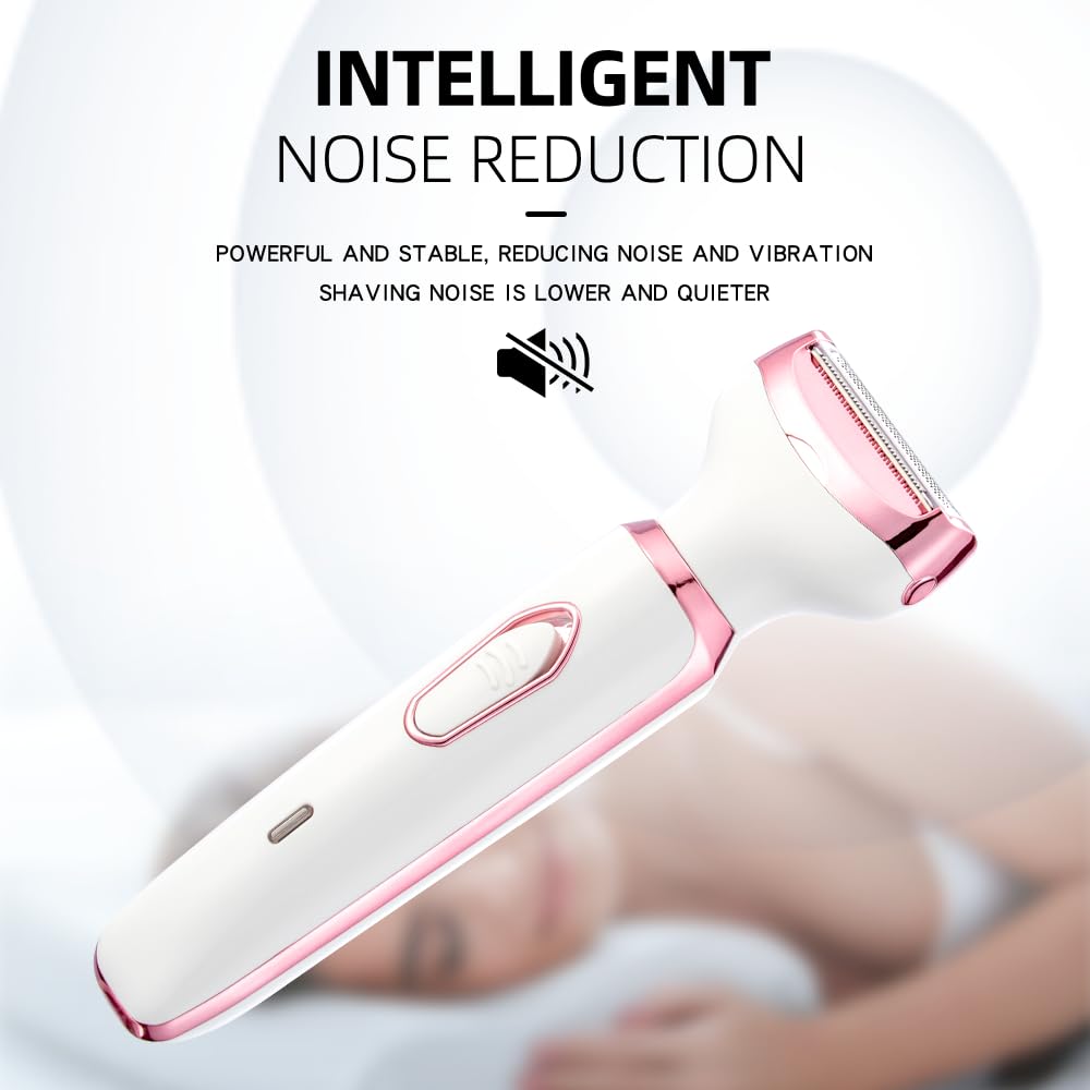 Electric Razor for Women 4 in 1 Rechargeable Painless Body Razors and Facial Hair Remover for Bikini Leg Body Face Underarm