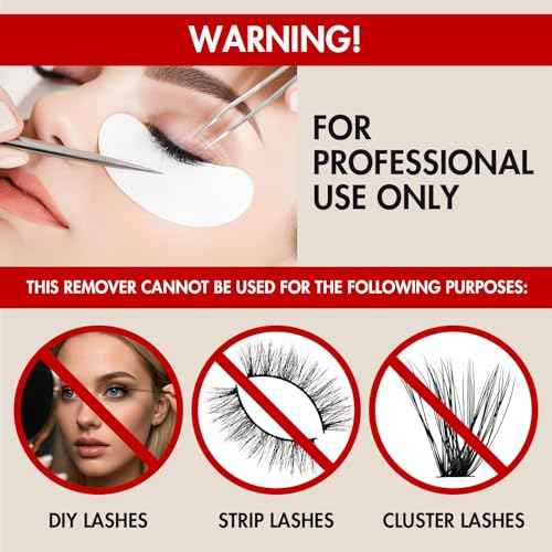 Lash Remover for Lash Extensions 10g No Burn Cream Remover With Micro Cotton Swabs and Eye Pad Sticker Professional Eyelash Extensions Lash Tech Salon Supplies