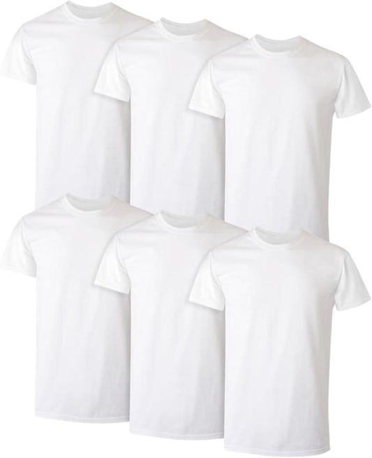 Hanes Men's Undershirts - Stay-Tucked Soft Cotton Comfort - White/Black/Assorted Multipacks