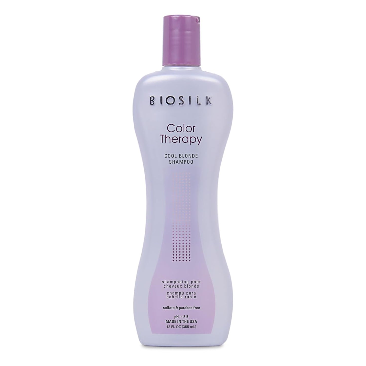 BioSilk Color Therapy Cool Blonde Shampoo - Protects Highlighted Hair & Balances Brassy Tones | 12 Oz