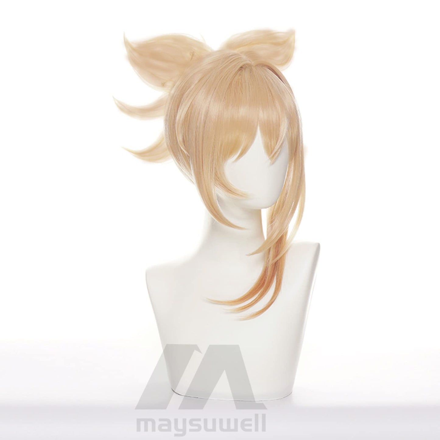 Anime Cosplay Wig Genshin Impact Yoimiya Short yellow hair Wig with Free Wig Cap for Comic Con, Cosplay show, Halloween