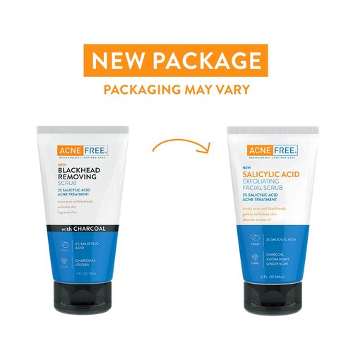 **Acne Free Salicylic Acid Exfoliating Face Scrub - 2% BHA Blackhead Remover & Deep Cleanse, 5 Ounce**
