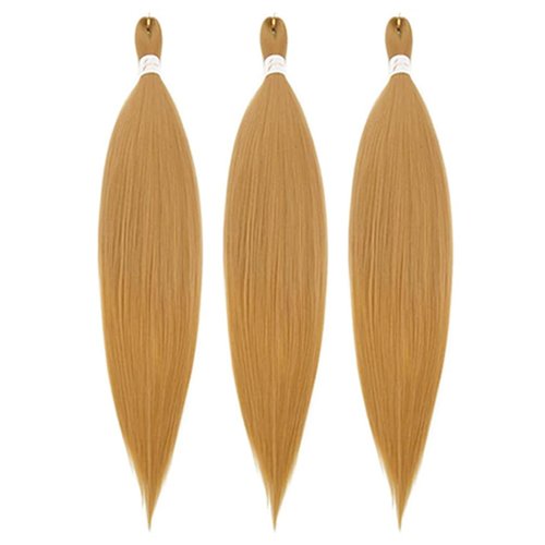 BALINGHAIR Light Brown Pre Stretched Braiding Hair Extensions 20 Inch Kanekalon Braiding Hair for Crochet Braids(27#-3Pcs)