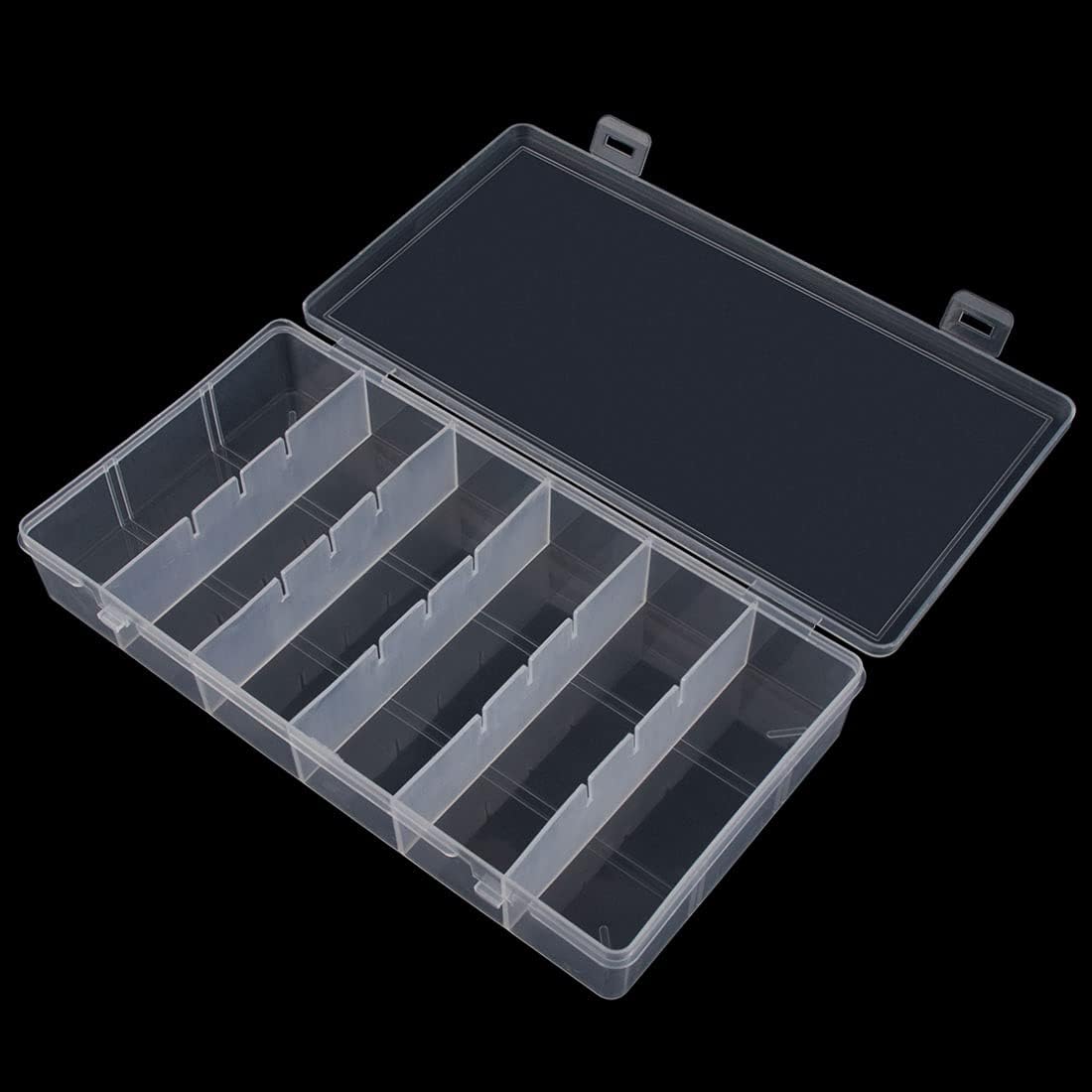 Skiennix Clear Plastic Storage Box - Versatile Organizer for Makeup, Jewelry & Tackle (2-Pack)