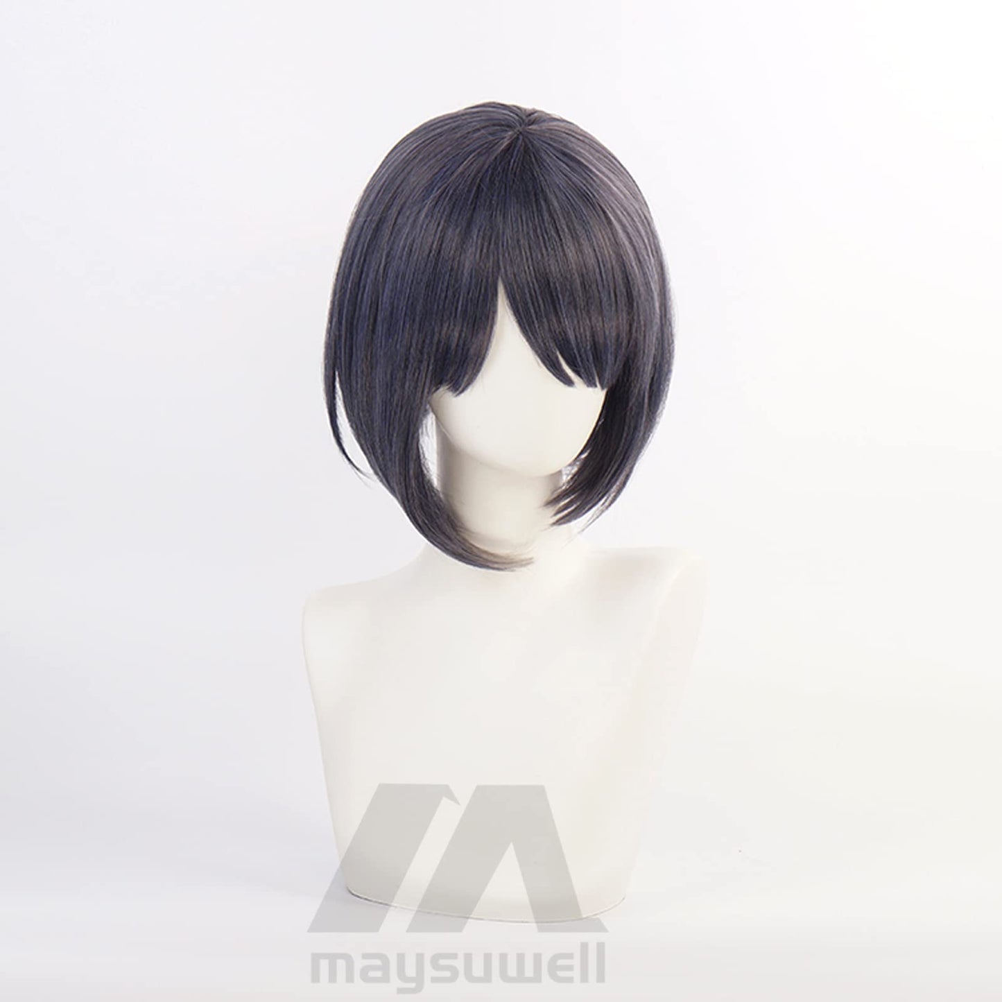 Anime Cosplay Wig Genshin Impact Kujo Sara Black blue gradient short hair with Free Wig Cap for Comic Con, Cosplay show, Halloween