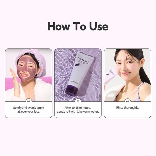Papa Recipe Eggplant Clearing Mud Cream Mask - Deep Pore Purifying & Hydrating Face Mask for Sensitive Skin