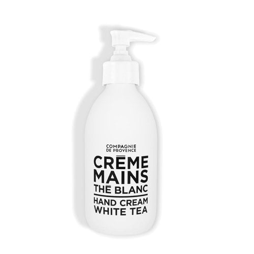 Compagnie de Provence Luxury Hand Cream - White Tea Scent | 10 Fl Oz Glass Pump Bottle
