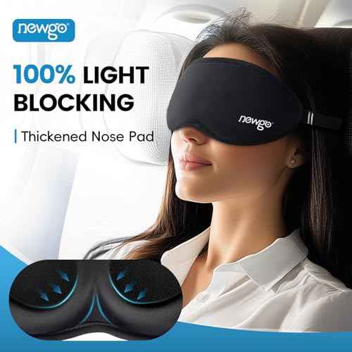 NEWGO Cooling Gel Eye Mask 3D Soft Cold Eye Mask, Eye Ice Pack with Zero Eye Pressure Hot Cold Therapy Blackout Sleep Mask for Puffiness, Dark Circles, Dry Eyes, Headaches and Stress Relief