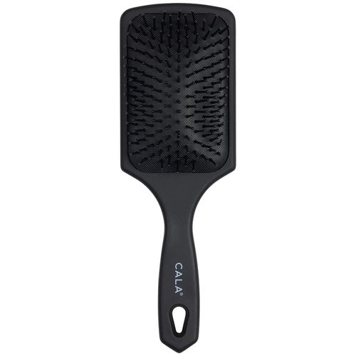 Cala Soft Touch Paddle Hair Brush - Shine Enhancing, Detangling, Anti-Breakage - Black, Unisex, All Ages
