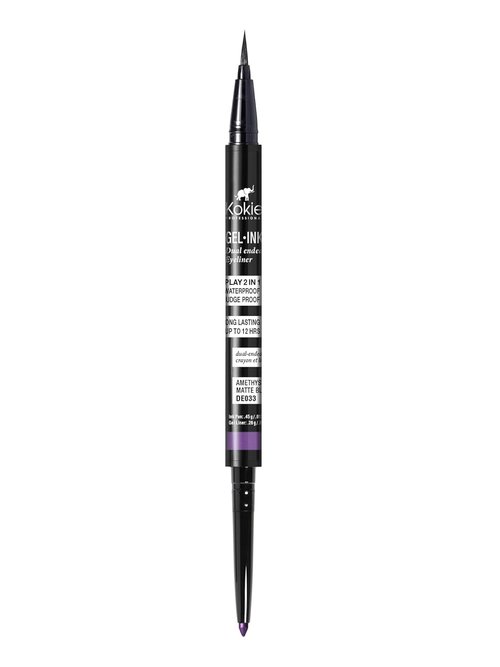 Kokie Gel Ink Dual-Ended Eyeliner - Amethyst & Matte Black for Bold Eye Looks
