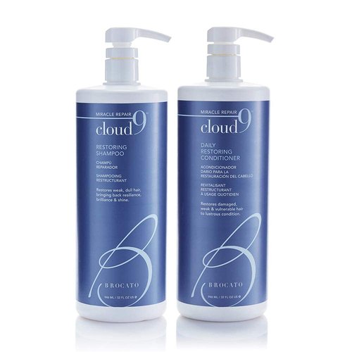 Brocato Cloud 9 Restoring Shampoo & Conditioner Duo - 32 Fl Oz | Revitalize & Hydrate Damaged Hair | Color Safe Formula