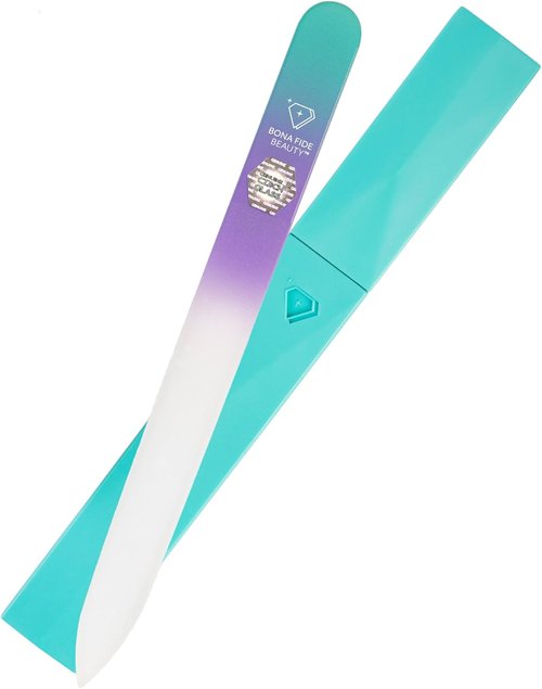 Bona Fide Beauty Czech Glass Nail File - Pastel Green Violet Crystal for Natural Nails | Perfect Gift for Women