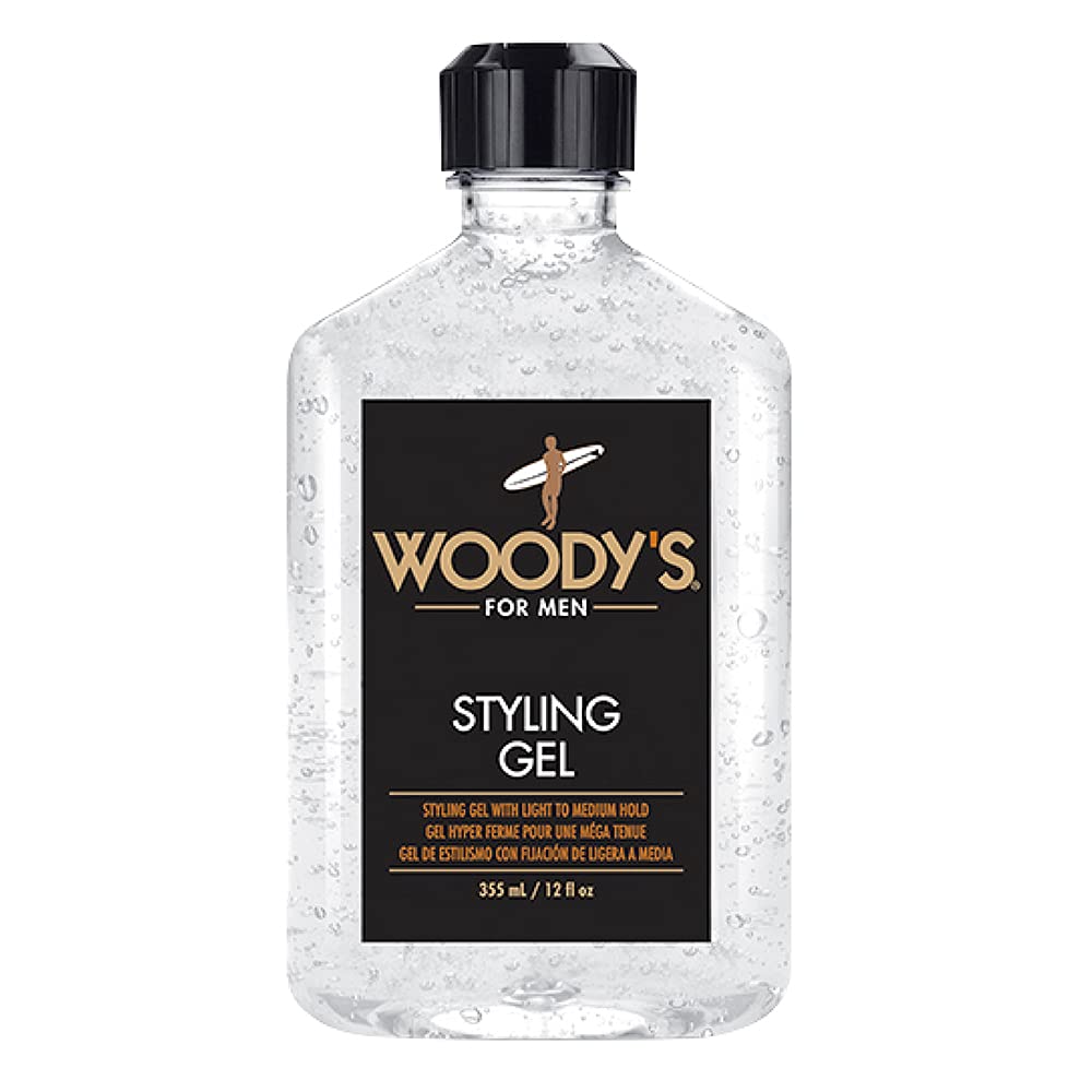 Woody's Styling Gel for Men - Alcohol-Free Hair Gel with Light to Medium Hold | 12 fl oz