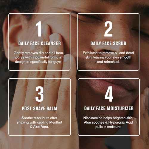 Every Man Jack Gentle Exfoliating Face Scrub For Men- Exfoliate Away Dead Skin, Moisturize, and Revive Tired Skin with Jojoba Beads, Hyaluronic Acid, and Caffeine - 4.2 oz Men¡¯s Face Scrub -Twin Pack