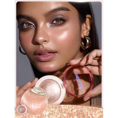 SHEGLAM Glowchi Bouncy Highlighter Mochi-like Formula Highlighter Long-lasting Shimmer Makeup-Custard