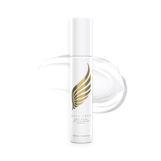 Bella Grace Vegan Collagen Lip Plumper Serum - Hydrating Lip Care with Vitamin E & Peptides | 0.1 fl oz
