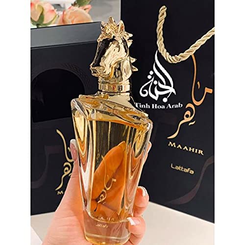 Lattafa Maahir for Unisex Eau de Parfum Spray, 3.4 Ounce / 100 ml