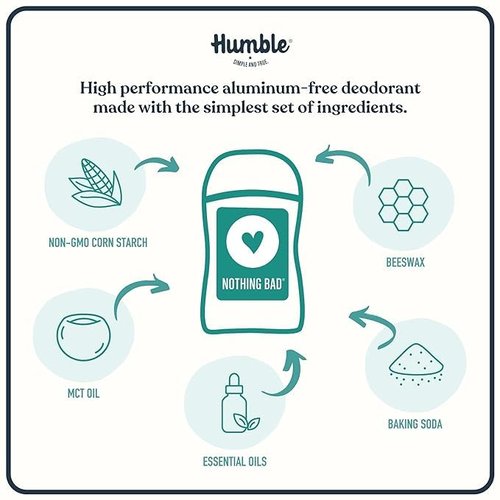 Humble Aluminum-Free Deodorant - Black Spruce Natural Stick for Long-Lasting Odor Control - 1 Pack