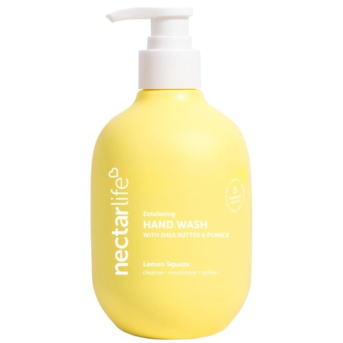 Nectar Life Exfoliating Hand Wash - Volcanic Pumice & Shea Butter for Soft Hands | Vegan Lemon Scent