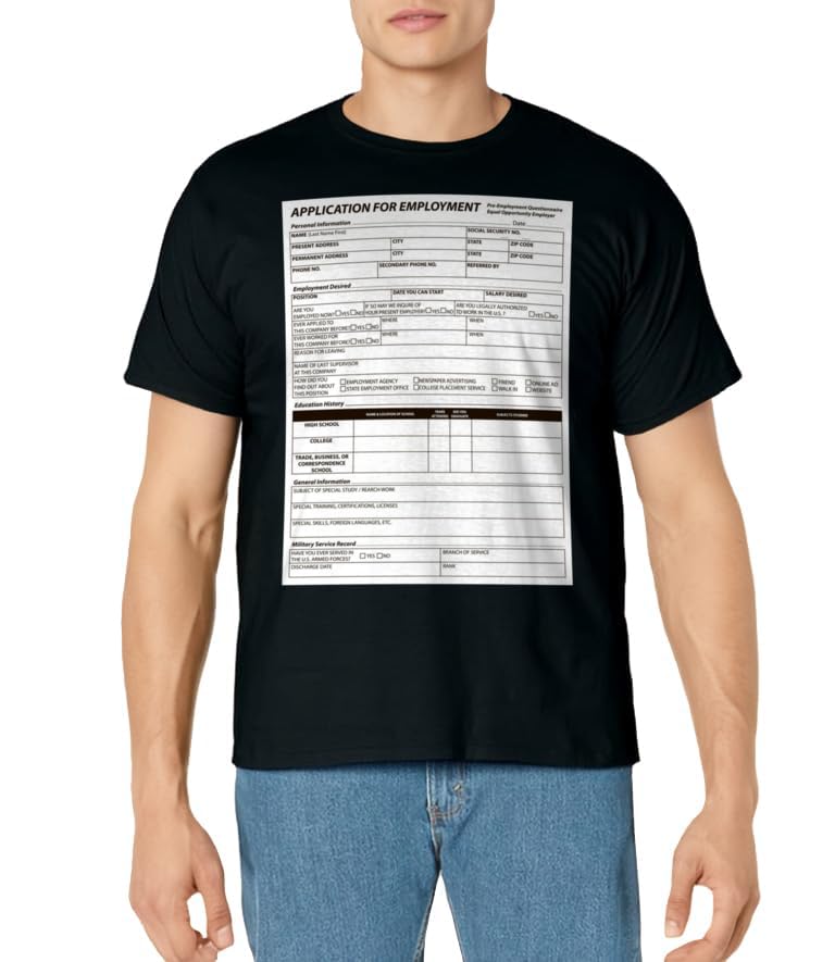 Funny Scary Halloween Costume Job Application Trick or Treat T-Shirt