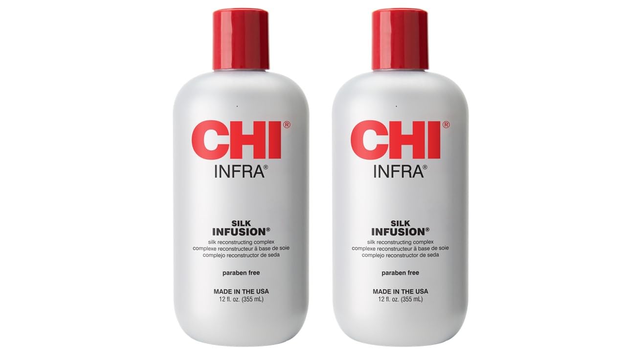 CHI Infra Silk Infusion - Leave-In Treatment for Strengthening & Protecting All Hair Types | Alcohol-Free, 12 Oz (Pack of 2)