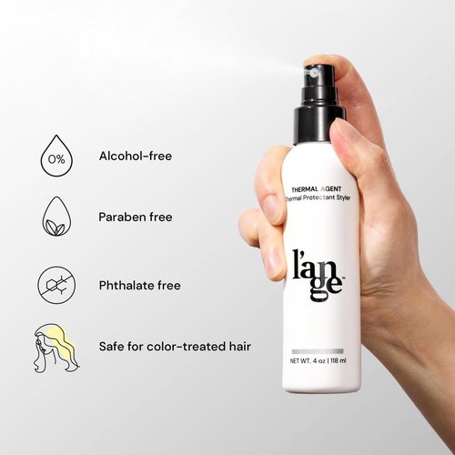 L'ANGE HAIR Heat Protectant Spray - 450°F Thermal Agent for Frizz Control & Shine | Lightweight & Non-Greasy, 4 fl oz