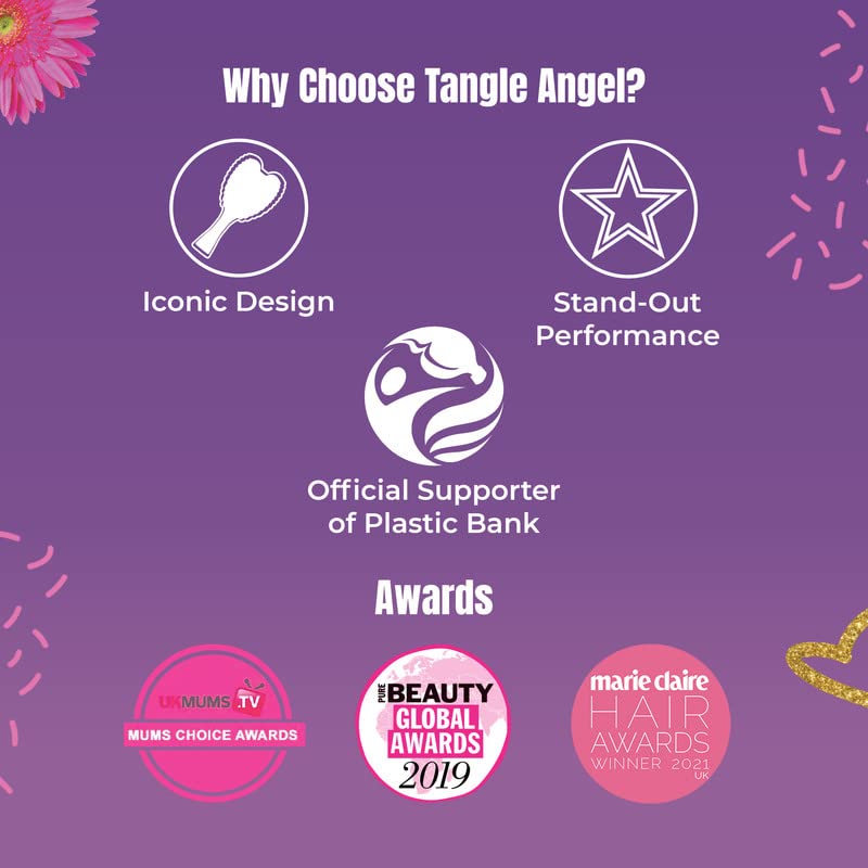 Tangle Angel Detangling Hair Brush - Anti-Static Wing Design for Effortless Styling | Gloss Pink