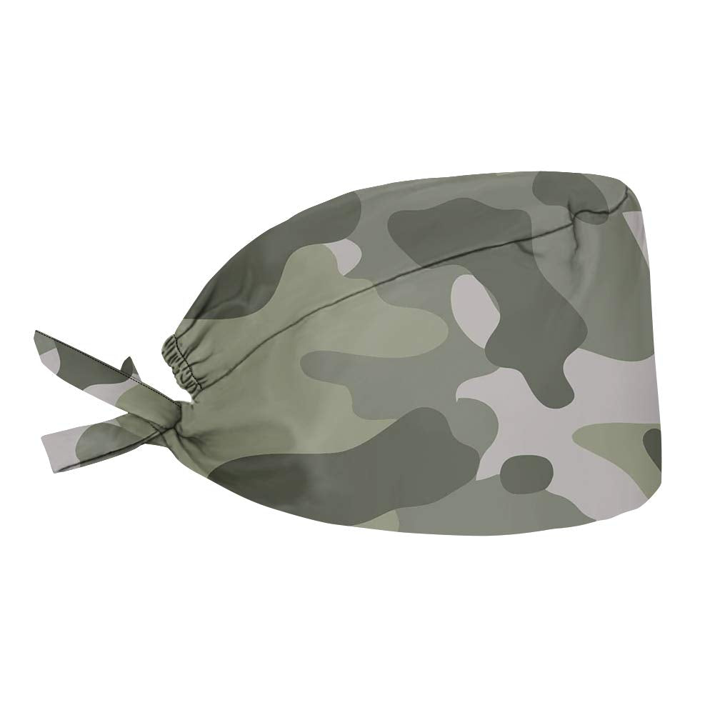 JEOCODY Camouflage Print Women Men Working Caps with Adjustable Tie Back Hat One Size