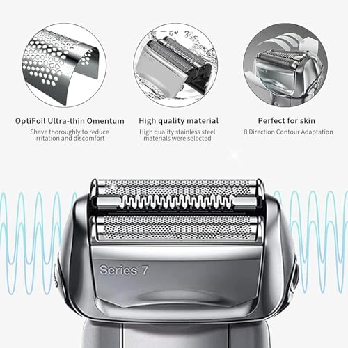 HONGNAL 2Pack Series 7 Replacement Head for Braun Series 7 Foil Shaver Replacement Heads Compatible with 70s Replacement Compatible with Series 7 Shavers 70s 720,750CC, 760CC,790CC,9565 Foil Shaver