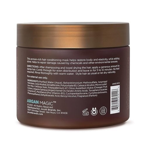 Argan Magic Restorative Hair Mask - Protein-Rich Hydrating Treatment for Damaged Hair | Paraben-Free, 12 oz
