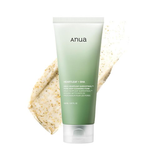 Anua Heartleaf Quercetinol Pore Deep Cleansing Foam - Hydrating Daily Facial Cleanser, 5.07 fl. oz.