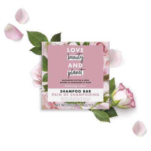 Love Beauty And Planet Blooming Color Shampoo Bar - Murumuru Butter & Rose for Color Treated Hair | 4 oz