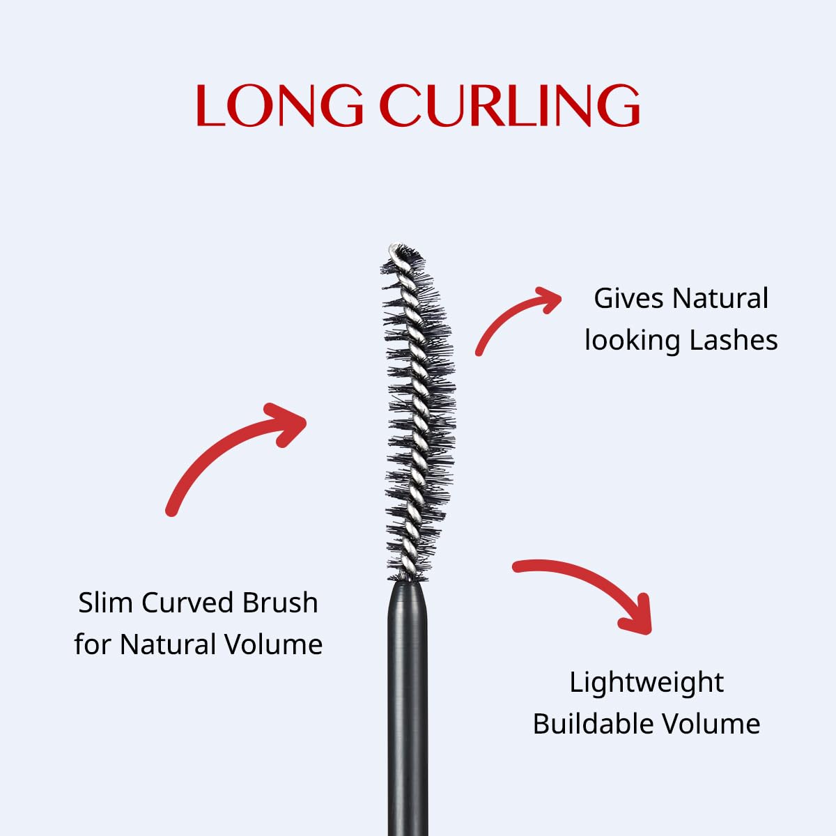CLIO Long & Curl up Waterproof Black Mascara, Volumizing & Lengthening, Long-wearing (#01)