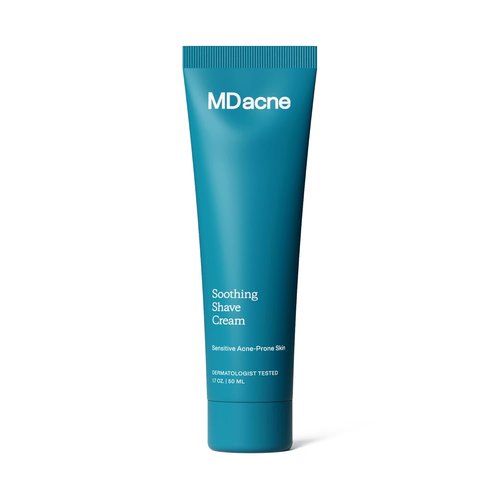 MDacne Shaving Cream for Acne-Prone Skin - Soothing Oil-Free Formula | Reduces Razor Burn & Irritation