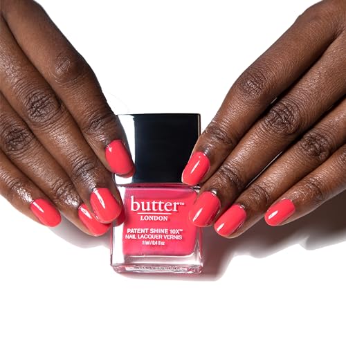 butter LONDON Patent Shine 10X Nail Lacquer, Gel-Like Finish, Chip-Resistant Formula, 10-Free Formula, Cruelty-Free, Polymer Technology, Flusher Blusher