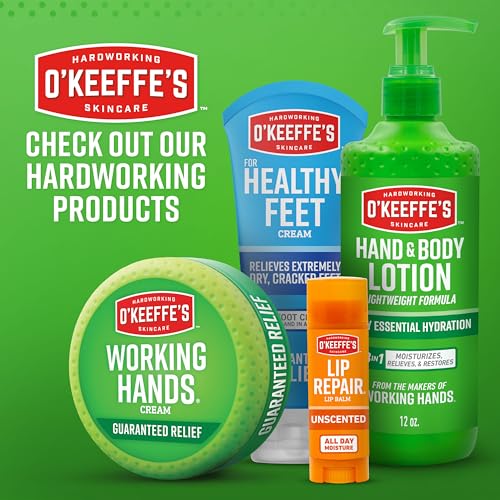 O'Keeffe's Working Hands Hand Cream Plus Night Treatment Cream Bundle - 3 oz Tubes (2 total) - Repairing Skincare for Cracked, Dry Hands