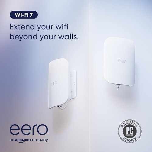 Eero Outdoor 7 Dual-Band Mesh WiFi Router - Weatherproof IP66 Rating, 15,000 Sq. Ft. Coverage | 1-Pack with 30W PoE+ Adapter